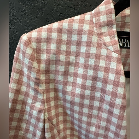 Zara Pink Gingham Blazer - Picture 5 of 5